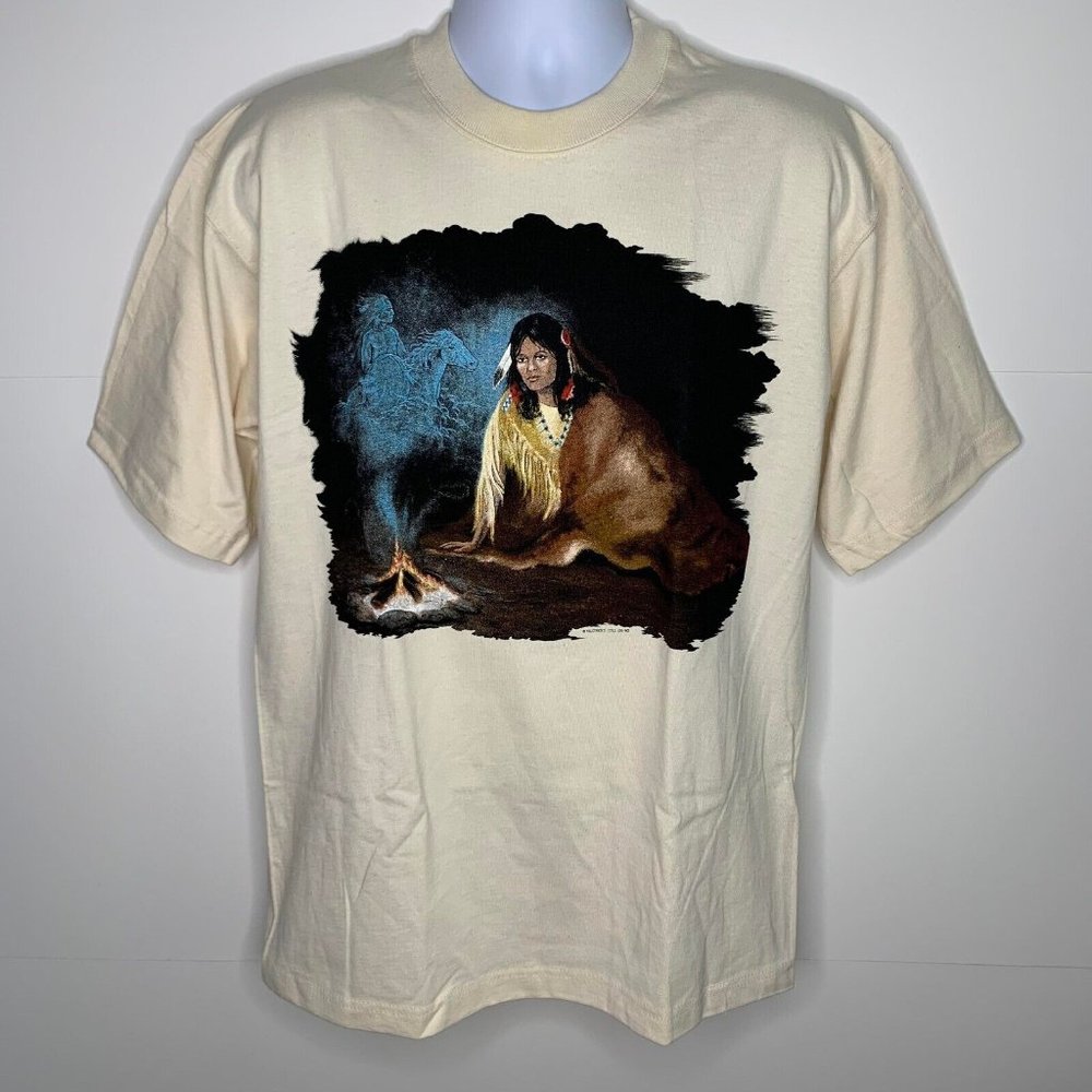 Tee Shirt Native American Graphique Vintage 90's